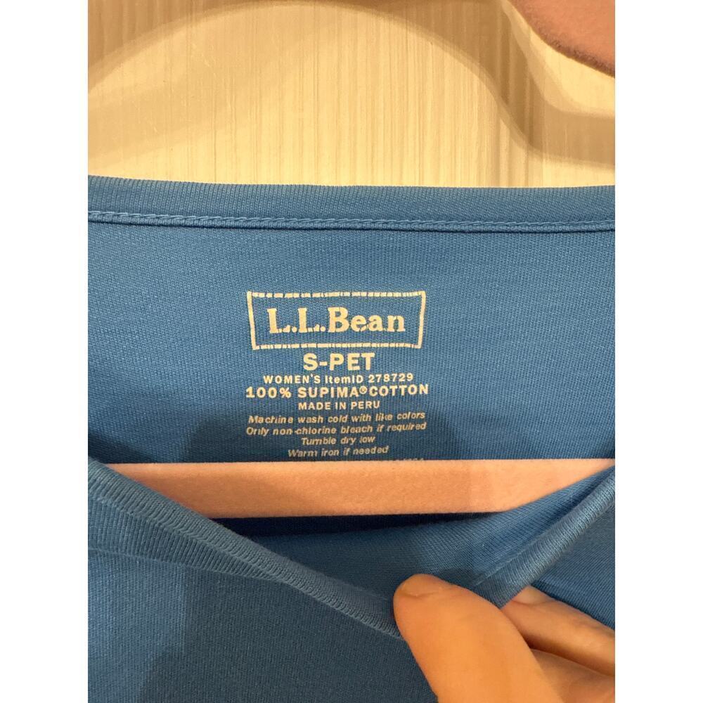 LL Bean 100% Supima Cotton Women's Long Sleeve Tee in Sky Blue, SP - Picture 2 of 5